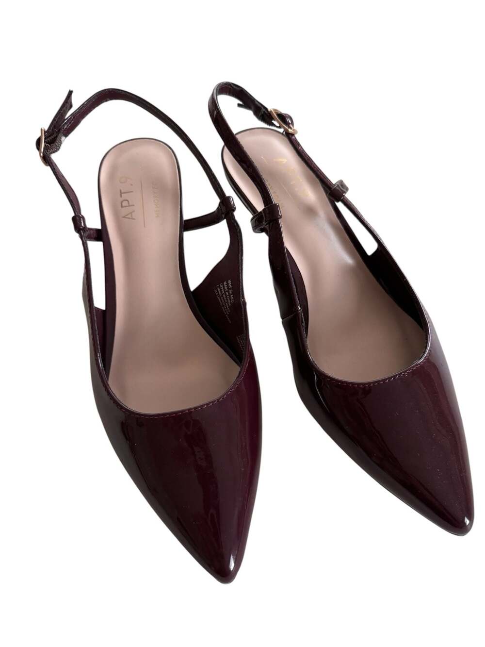 Apt. 9 Keerah Wine Patent Slingback Kitten Heel Pumps